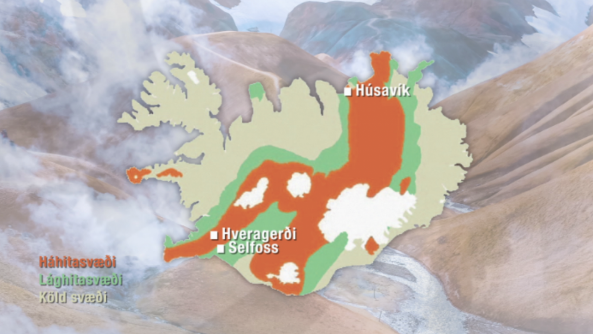 Á myndinni sést hvernig svæði á landinu skiptast eftir jarðhita. Mynd/Vatnsiðnaður.net
